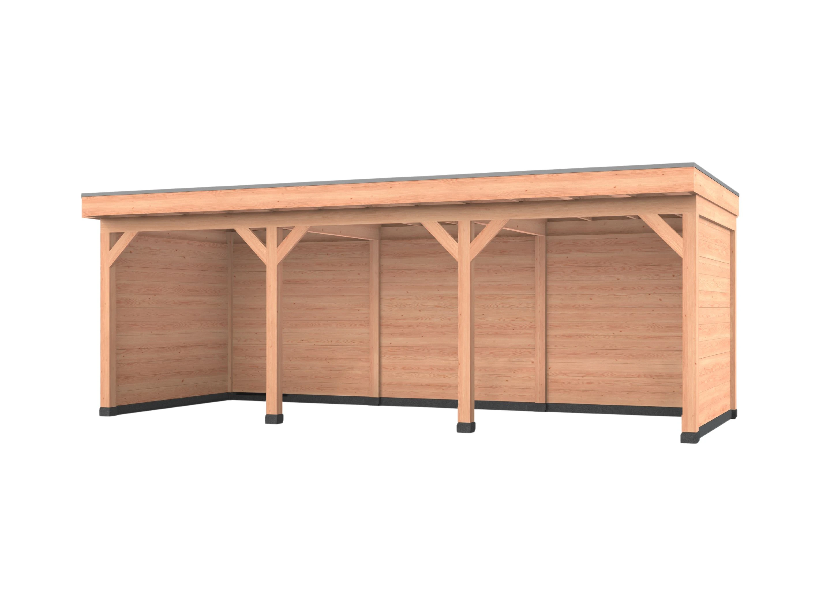 Douglas overkapping, 750 x 300, met achterwand en twee zijwanden, Westwood Comfort Green - Afbeelding 1